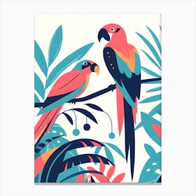 Parrots in the Jungle 1 Canvas Print