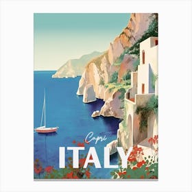 Capri Italy Travel Poster 1 Canvas Print