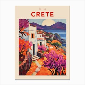 Crete Greece 2 Fauvist Travel Poster Canvas Print