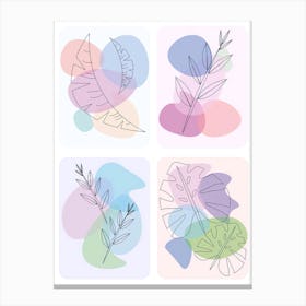 Set Of Tropical Leaves Canvas Print
