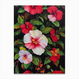 Hibiscus Still Life Oil Painting Flower Canvas Print