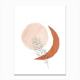 Moon And Leaf Canvas Print