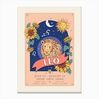 Zodiac Sign Leo Canvas Print