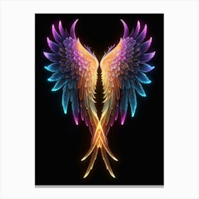 Neon Angel Wings 9 Canvas Print