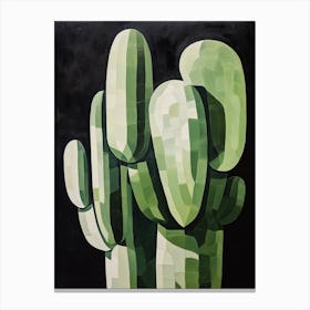 Modern Abstract Cactus Painting Devils Tongue Cactus 4 Canvas Print