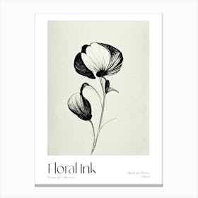 Floral Ink Botanical 3 Leinwandbild