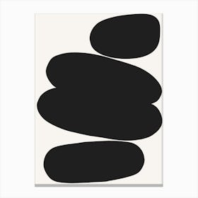 Abstract Bauhaus Shapes Black Canvas Print