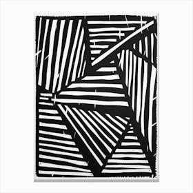 Black And White Stripes 1 Canvas Print