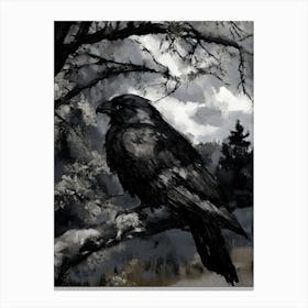 Dark Gothic Raven By Person Canvas Print