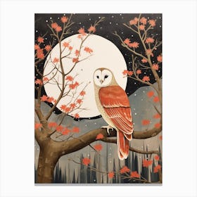 Bird Illustration Barn Owl 1 Canvas Print