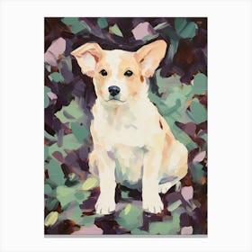 A Corgi Dog Painting, Impressionist 4 Canvas Print