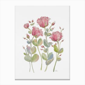 Pink Lisianthus Flowers Canvas Print