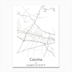 Cascina,Italy Minimalist Map Canvas Print