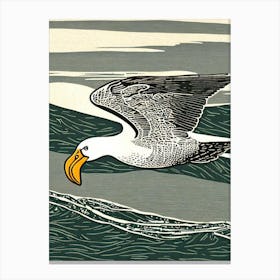 Albatross Linocut Bird Canvas Print