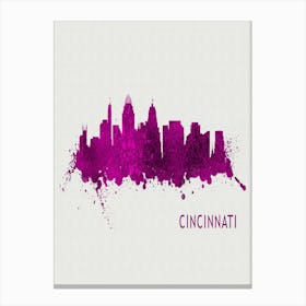 Cincinnati Ohio City Purple Canvas Print