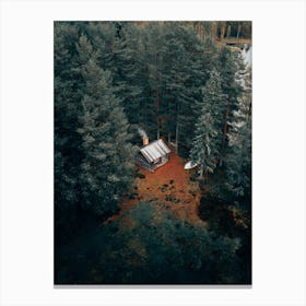 Living the dream in a remote cabin Canvas Print