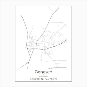 Geneseo,United States Minimalist Map Canvas Print