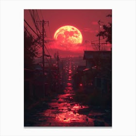 Red Sunset In The City Canvas Print