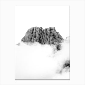 Misty Mountain Top Black And White Boho Minimalist Art Print Canvas Print