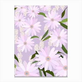 Playful Daisies | 04 - Lilac Flowers Canvas Print