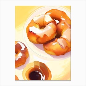 Apple Fritters Dessert Neutral Abstract Illustration Flower Canvas Print