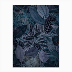 Midnight Blue Jungle Canvas Print