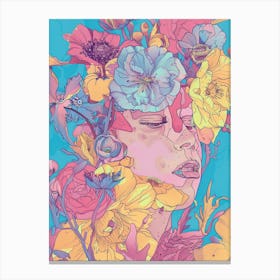 Flowers In The Head Canvas Print