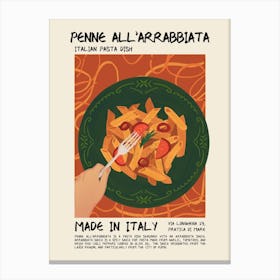 Penne All'Arrabbiata Canvas Print