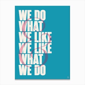 We Do What We Like And We Like What We Do Canvas Print