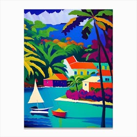 Roatán Honduras Colourful Painting Tropical Destination Canvas Print