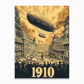 Aihrgdesign A Vintage Poster Of An Early Airship Soaring Abov 972fc6c2 D4d0 4e7f Ad73 C428c4d7dd0f 0 Canvas Print