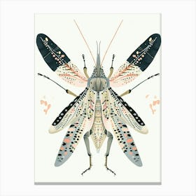 Colourful Insect Illustration Cricket 14 Canvas Print