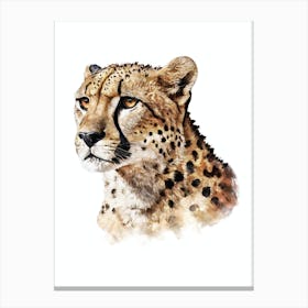 Cheetah Majestic Watercolor Painting Portrait Canvas Print