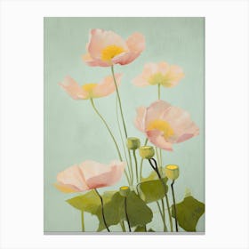 Lotus Flowers Acrylic Painting In Pastel Colours 11 Canvas Print