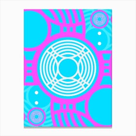 Geometric Glyph in White and Bubblegum Pink and Candy Blue n.0072 Canvas Print
