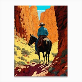 Cowboy In The Desert Canvas Print