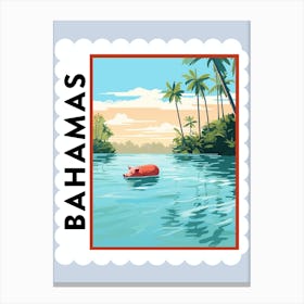 Bahamas Travel Stamp Poster Canvas Print