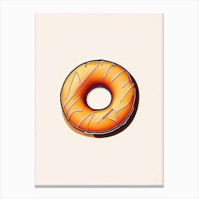 Bourbon Glazed Donut Abstract Line Drawing 3 Canvas Print