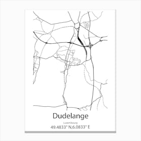 Dudelange,Luxembourg Minimalist Map Canvas Print