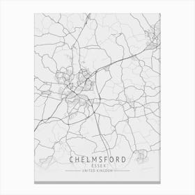 Chelmsford City Map Canvas Print