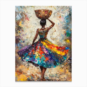 African Woman With Basket 3 Canvas Print