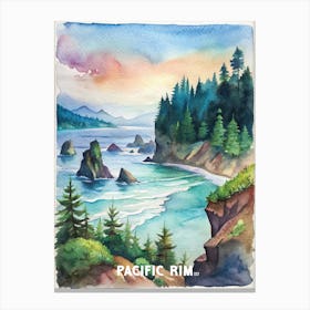 Pacific Rim National Park Watercolor Painting Canvas Print