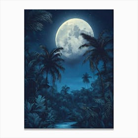 Full Moon In The Jungle 11 Canvas Print