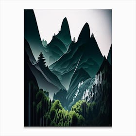 Zhangjiajie National Forest Park China Cut Out Paper Canvas Print