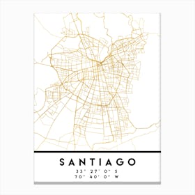 Santiago de Chile City Street Map Canvas Print