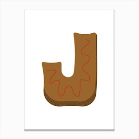 Gingerbread Decorative Letters Living Room Holiday Display 10 Canvas Print