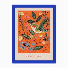 Spring Birds Poster Chimney Swift 1 Canvas Print