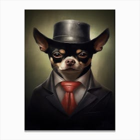 Gangster Dog Chihuahua 3 Canvas Print