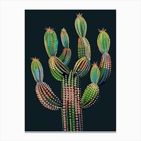 Peyote Cactus Minimalist Abstract Illustration 4 Canvas Print