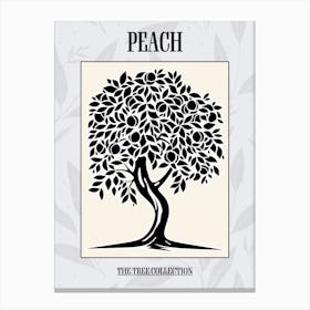 Peach Tree Simple Geometric Nature Stencil 1 Poster Canvas Print